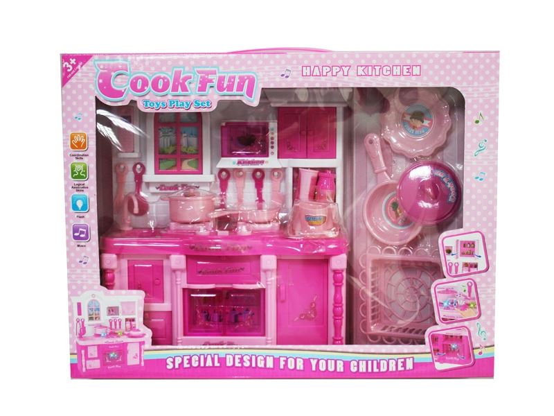 厨房系列+配套 芭比色 带电 灯光音乐（三灯） - HP1091794