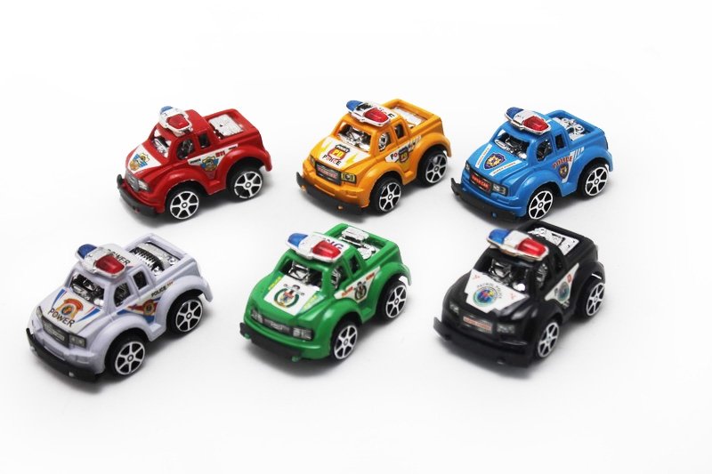 PULL BACK POLICE CAR 6PCS - HP1093142