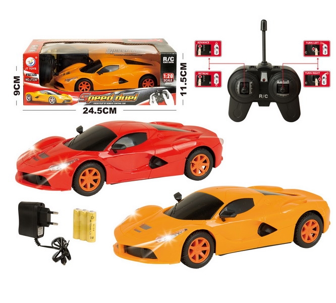 1:20 4 FUNCTION R/C CAR W/LIGHT,INCLUDED BATTERY RED/YELLOW - HP1093195