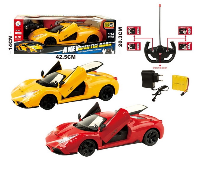 1:14 4 FUNCTION R/C CAR W/LIGHT,INCLUDED BATTERY RED/YELLOW - HP1093202