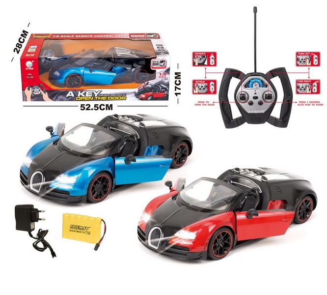 1:8 4 FUNCTION R/C CAR W/LIGHT,INCLUDED BATTERY RED/BLUE - HP1093214