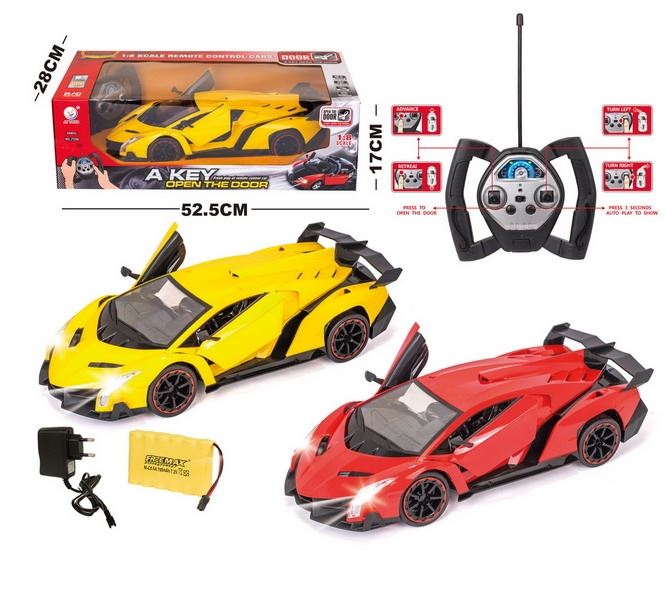 1:8 4 FUNCTION R/C CAR W/LIGHT,INCLUDED BATTERY RED/YELLOW - HP1093215