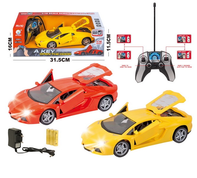 1:18 4 FUNCTION R/C CAR W/LIGHT,INCLUDED BATTERY  RED/YELLOW - HP1093217