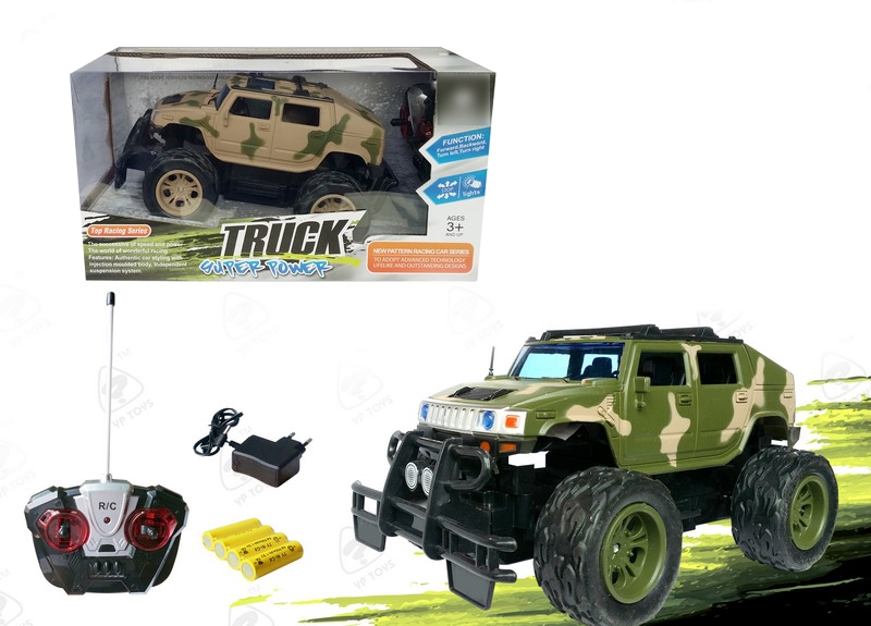 1:16 4 FUNCTION R/C CAR W/LIGHT,INCLUDED BATTERY ARMY GREEN/DESERT YELLOW - HP1093301
