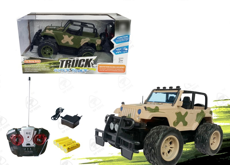 1:16 4 FUNCTION R/C CAR W/LIGHT,INCLUDED BATTERY ARMY GREEN/DESERT YELLOW - HP1093302