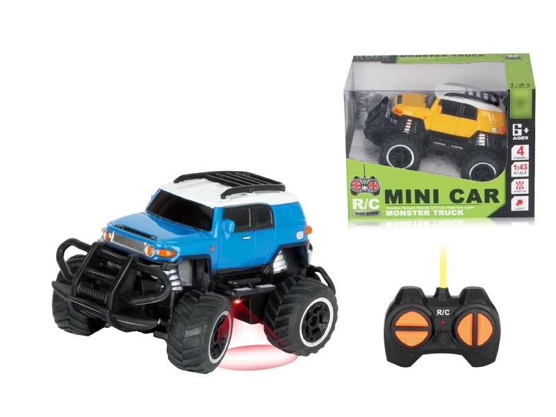 1:43 4-CHANNEL R/C CAR YELLOW/BLUE - HP1093374