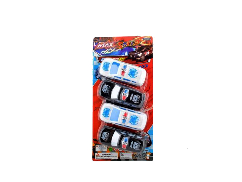 PULL BACK POLICE CAR 4PCS - HP1094840
