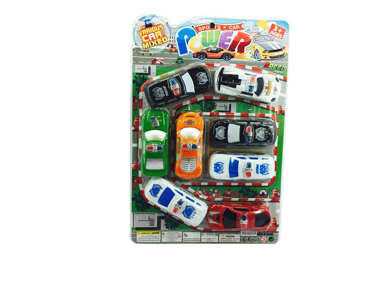PULL BACK POLICE CAR 8PCS - HP1094842