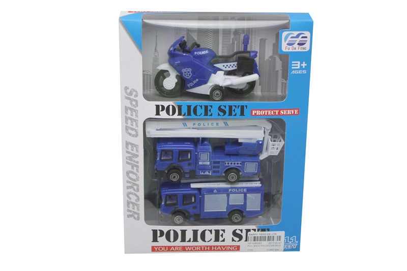 PULL BACK POLICE CAR 3PCS - HP1095085