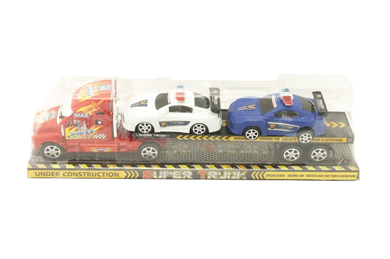 FRICTION CONTAINER TRUCK W/2 FREE WAY MOTORCYCLE - HP1095787