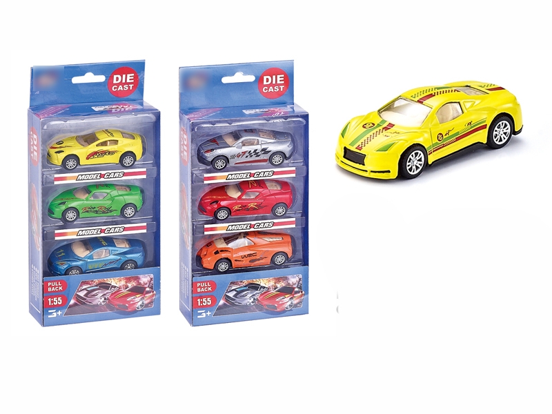 3PCS 1:55 PULL BACK DIE CAST CAR 2 ASST. - HP1096100