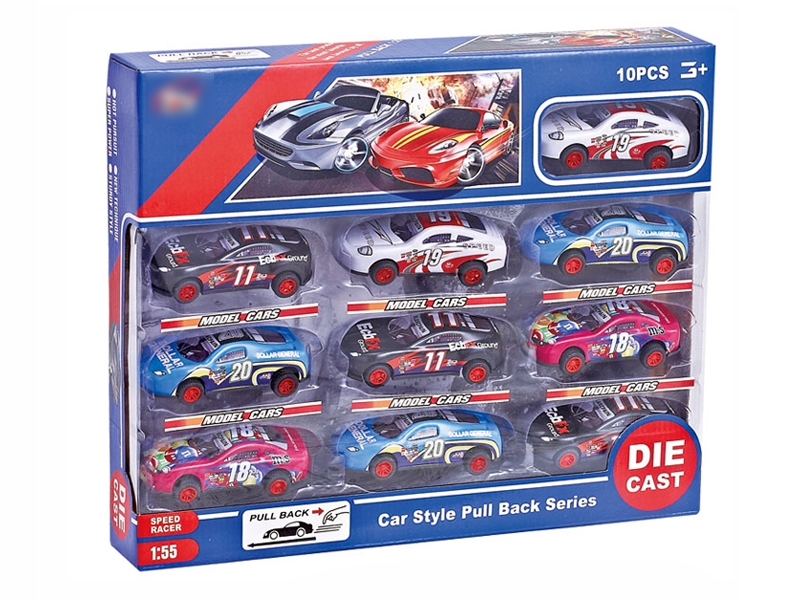 6PCS 1:55 PULL BACK IRON CAR - HP1096176