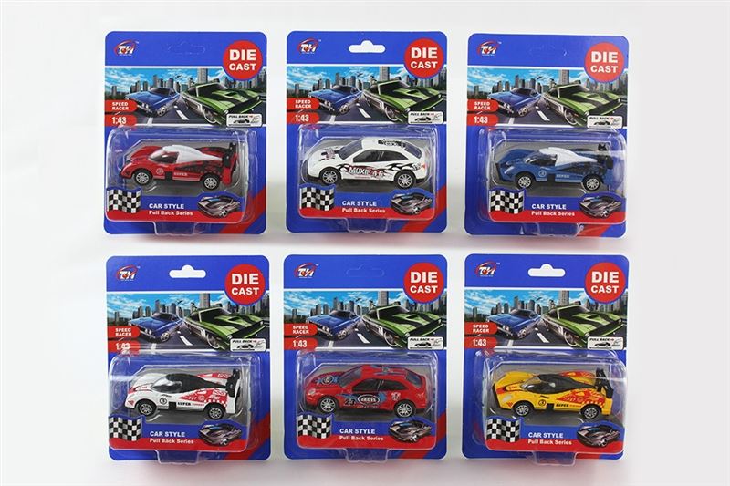 1:43 PULL BACK DIE CAST CAR  6 ASST. - HP1096197