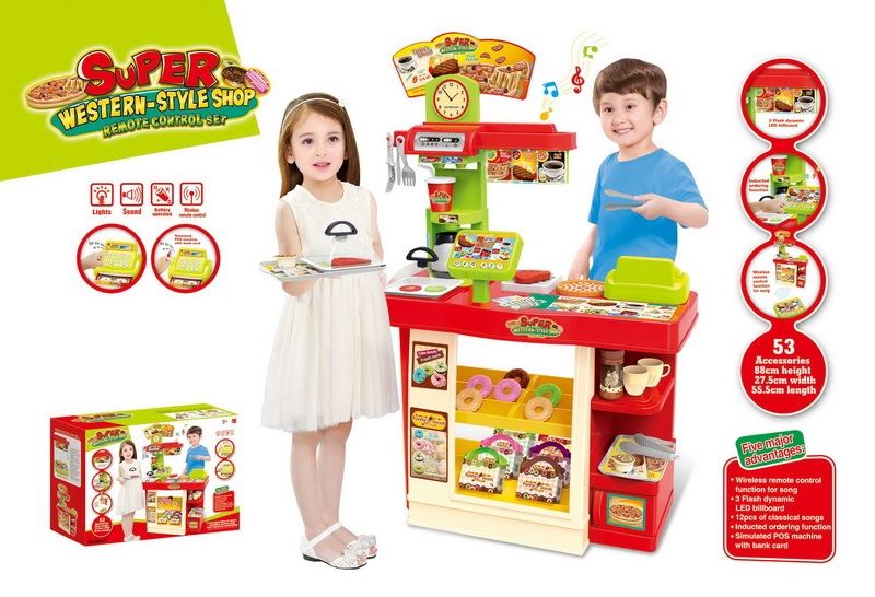 Super western-style shop(w/led billboards,wireless remote control table,audio and video cash register,not included batteries 9AA) - HP1096413