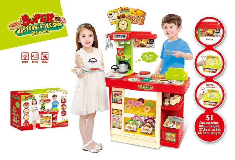 Super western-style shop(w/billboards,audio and video cash register,not included batteries 3AA) - HP1096415