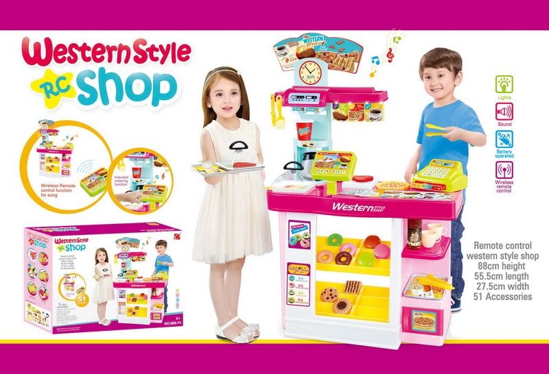 Super western-style shop(w/led billboards,wireless remote control table,audio and video cash register,not included batteries 8AA) - HP1096425