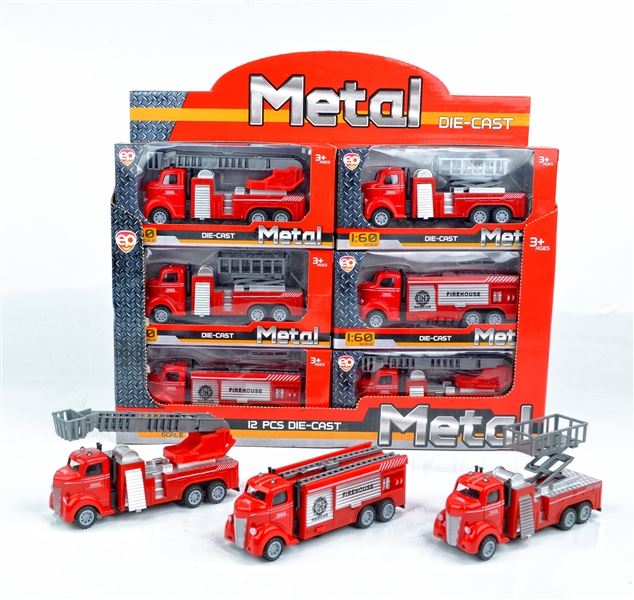 S/12 P/B  METAL FIRE  TRUCK,3 ASST STYLES - HP1096551