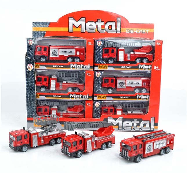 S/12 P/B  METAL FIRE  TRUCK,3 ASST STYLES - HP1096553