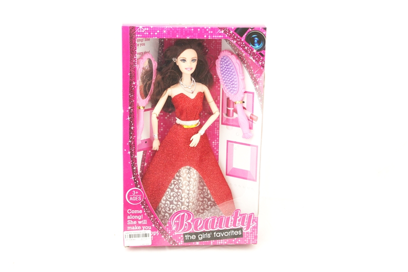 11 INCH SOLID&JOINT BODY DOLL WITH COMB AND MIRROR - HP1096940