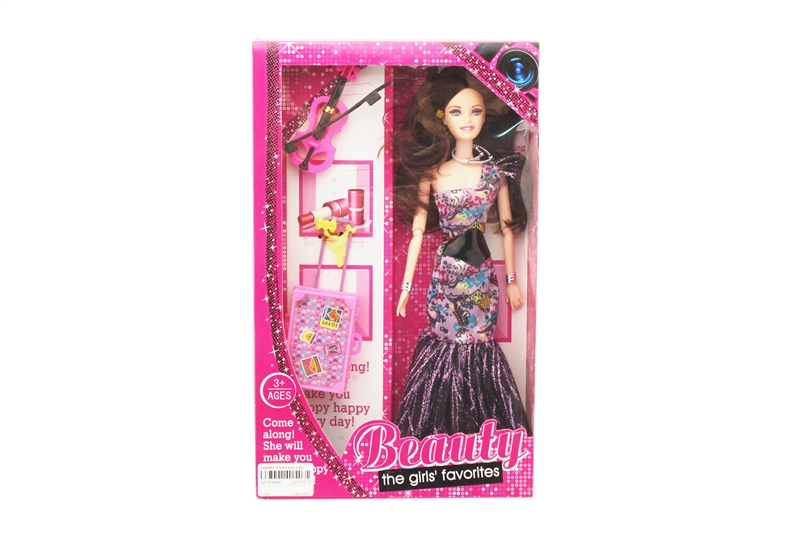 11 INCH SOLID&JOINT BODY DOLL WITH VIOLIN AND LUGGAGE - HP1096942