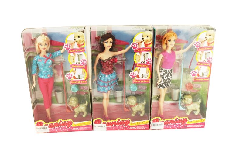 11.5 INCH SOLID BODY DOLL WITH PET SET,3ASST - HP1096975