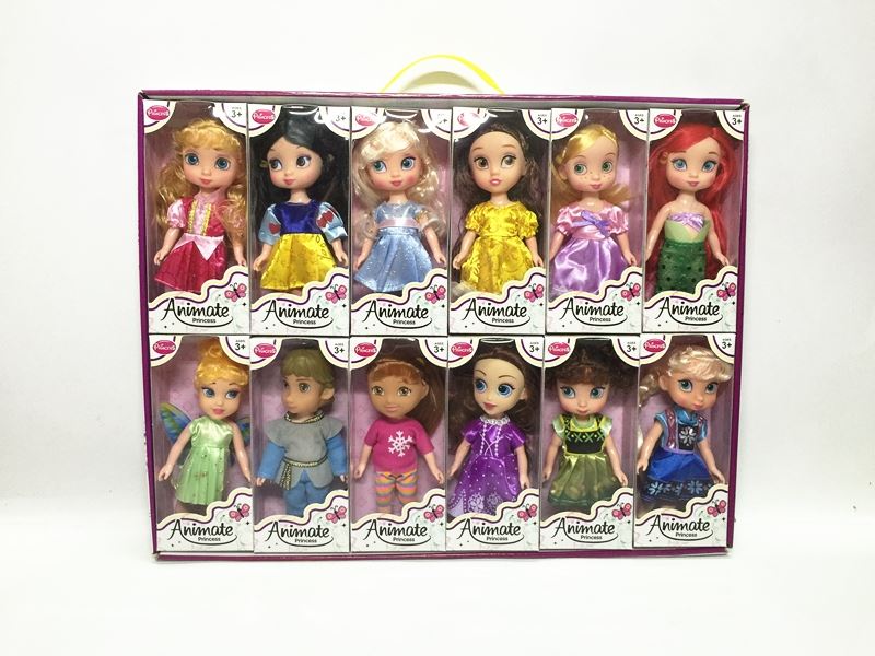 The princess disney sophia dora 6.5 inch barbie 12pcs (a box of 12 small window box, 12) - HP1098634