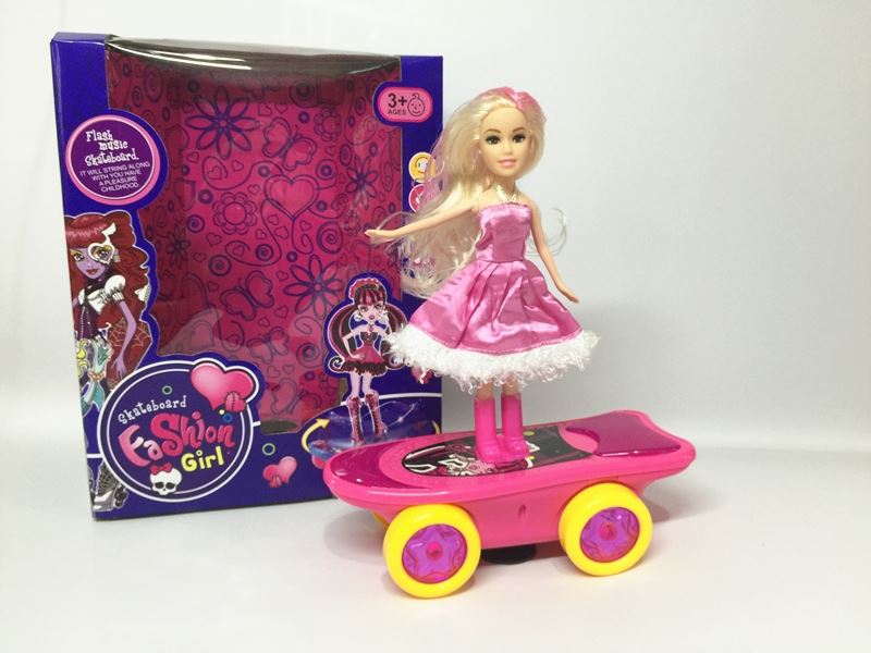 Barbie fashion electric universal lifting rotating pendulum scooter (a variety of mixed with light music, lifting and rotating 360 degrees) - HP1098647