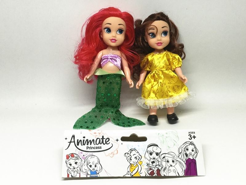 6.5 Inch solid body salon princess disney barbie 2 pack (6 mixed) - HP1098657