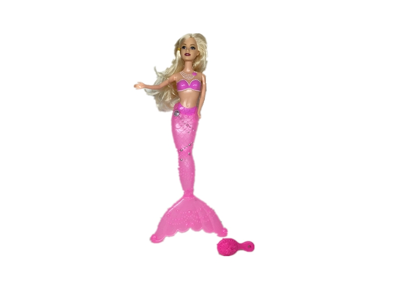 11.5 Inch barbie mermaid with lantern light comb (mixing a variety of monochrome body hair) - HP1098667