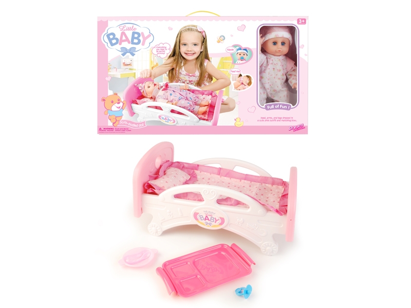 14 Inch blink doll with crib with music (single paragraph) - HP1098803