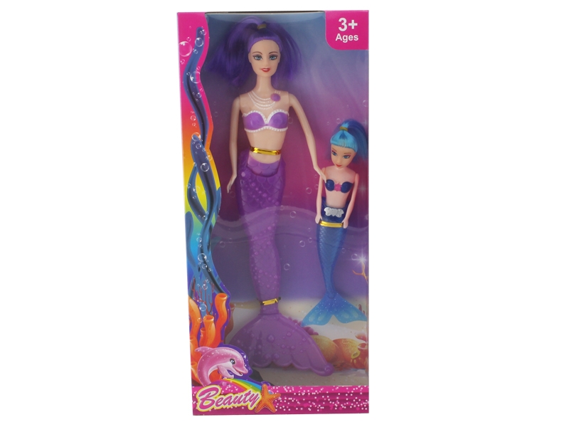 14 Inch solid body with 7 inch light mermaid mermaid (pink, purple, green 3 colors mixed) - HP1099360