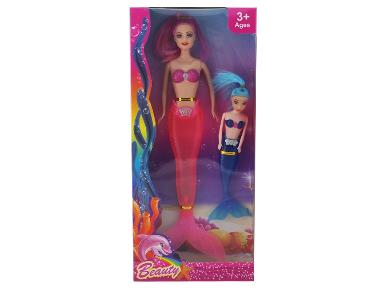 11 Inch solid body with 7 inch light mermaid mermaid (powder, purple, blue, green 4 colors mixed) - HP1099361