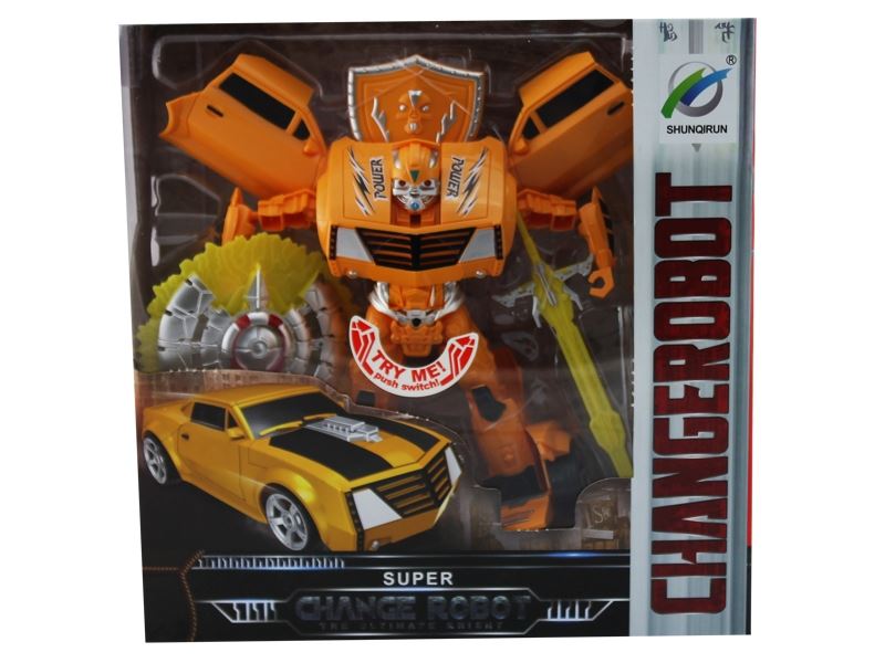 TRANSFORMER CAR W/SOUND & LIGHT,INCLUDED BUTTONCELL,YELLOW/RED,2ASST - HP1099508
