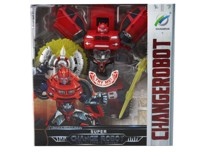 TRANSFORMER CAR W/SOUND & LIGHT,INCLUDED BUTTONCELL,YELLOW/RED/WHITE,3ASST - HP1099509