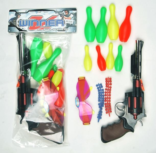 Revolver bb soft gun equipped with ten-pin bowling, glasses - HP1099963