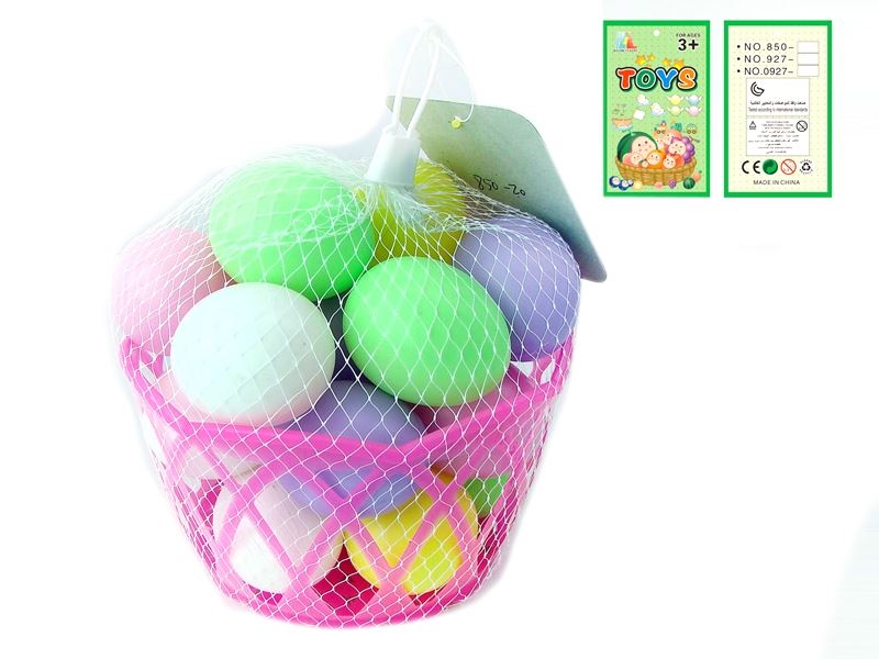 BASKET WITH COLORED EGGS 20PCS - HP1103173