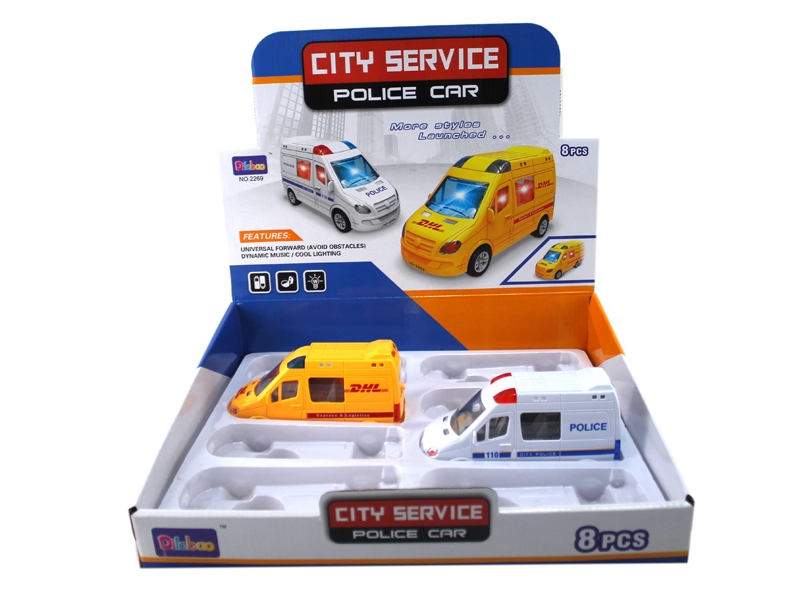 电动万向灯光快递警车 - HP1104404