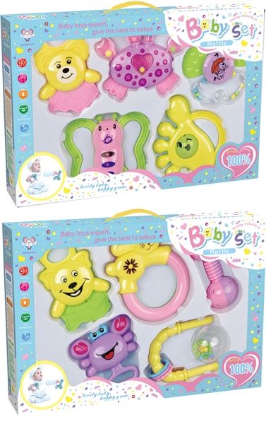 BABY RATTLE (5 PCS, 2 ASST.) - HP1105340