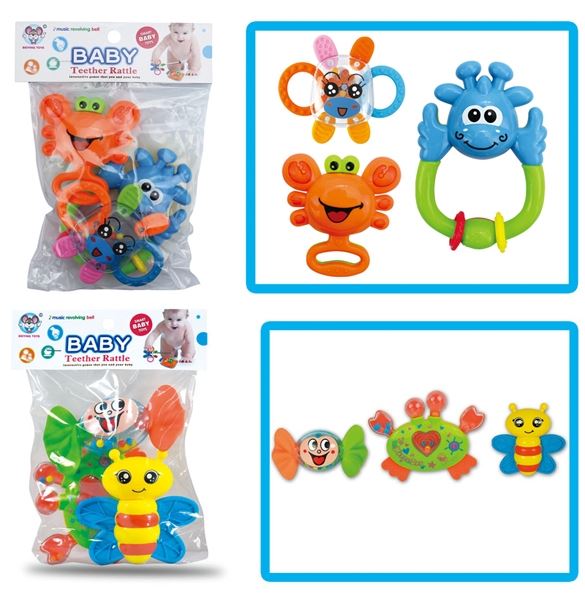 BABY RATTLE (3 PCS, 2 ASST.) - HP1105403
