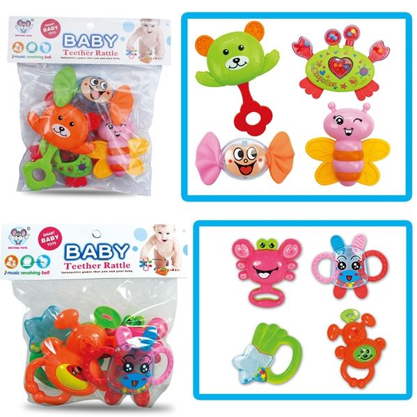 BABY RATTLE (4 PCS, 2 ASST.) - HP1105404