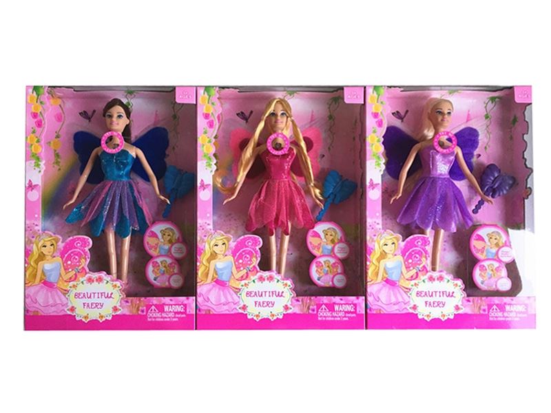 SOLID BODY FAIRY BUTTERFLY DOLL W/LIGHT,3ASST - HP1106302