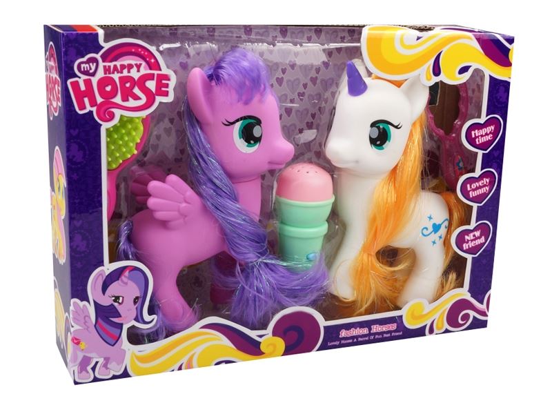 CUTE PONY, 2 PONY WITH FLASH, MICROPHONE WITH MUSIC IC - HP1107111