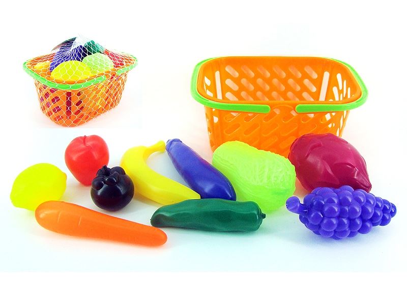 BASKET WITH VEGETABLES AND FRUITS 10PCS - HP1107411