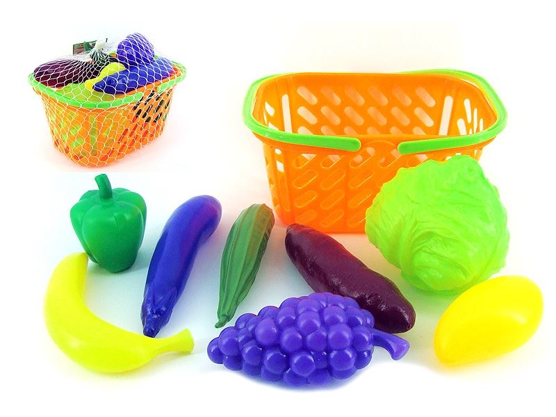 BASKET WITH VEGETABLES AND FRUITS 8PCS - HP1107415