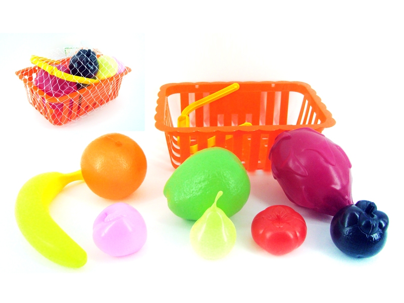 BASKET WITH FRUIT 8PCS - HP1107423