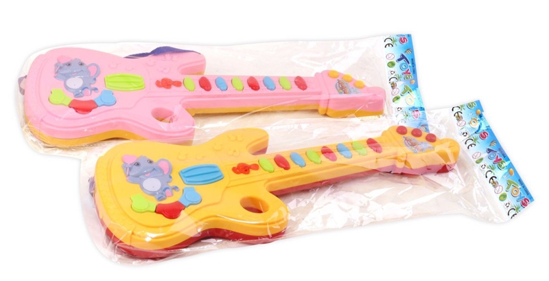 ELECTRONIC GUITAR W/LIGHT & MUSIC (2 COLORS: PINK & YELLOW) - HP1107735