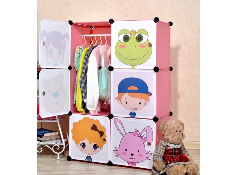 Resin simple wardrobe (including wooden hammer) 6 door 4 1 hang - HP1108671