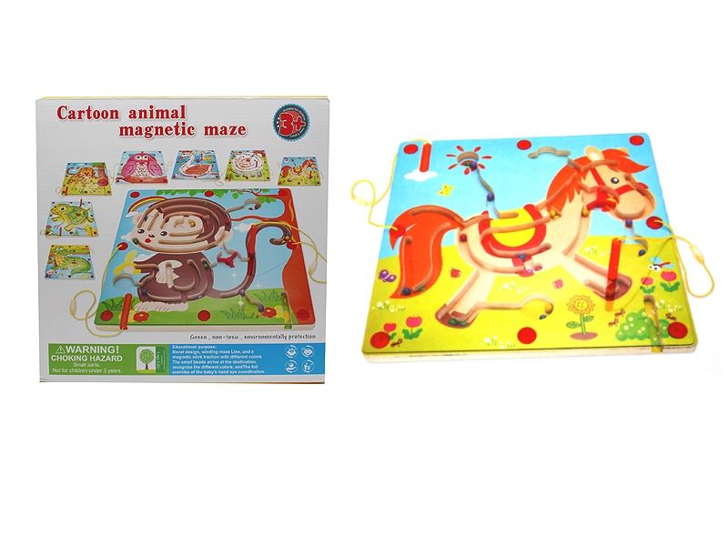 WOODEN PONY MAZE WITH MAGNETIC PEN - HP1109044