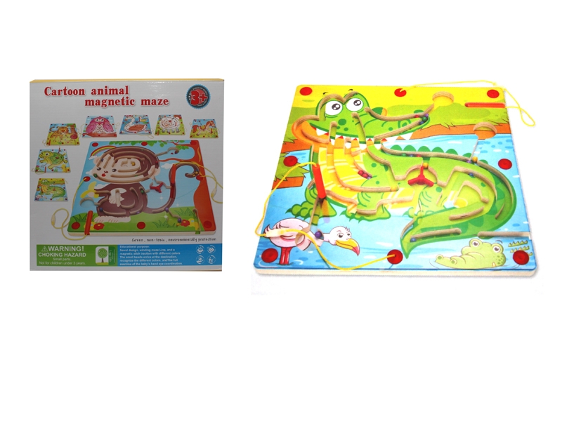 WOODEN CROCODILE MAZE WITH MAGNETIC PEN - HP1109046