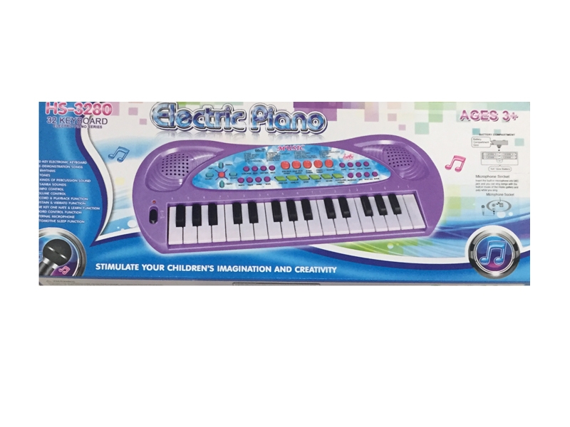 32KEY ELECTRONIC ORGAN WITH MICROPHONE (PURPLE ROSE RED) - HP1109193